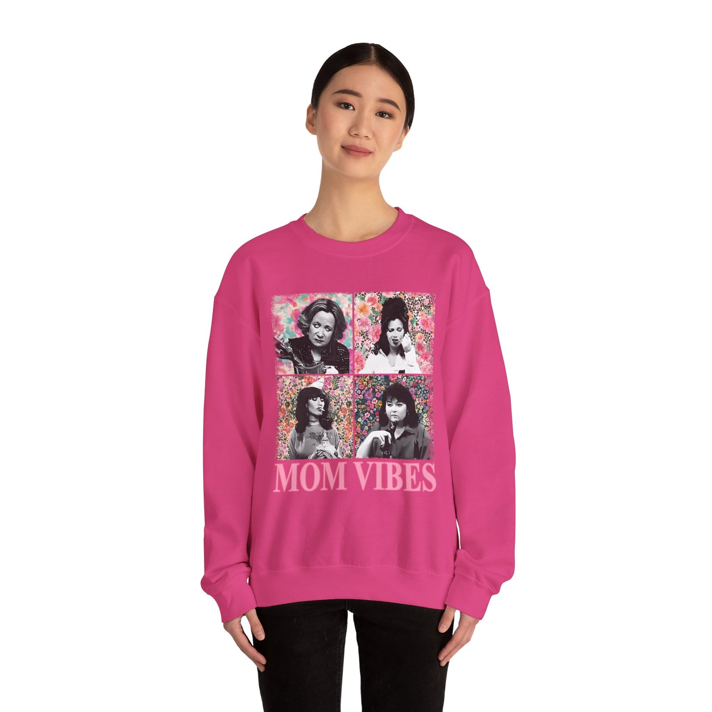 Mom Vibes - Retro Floral Crewneck