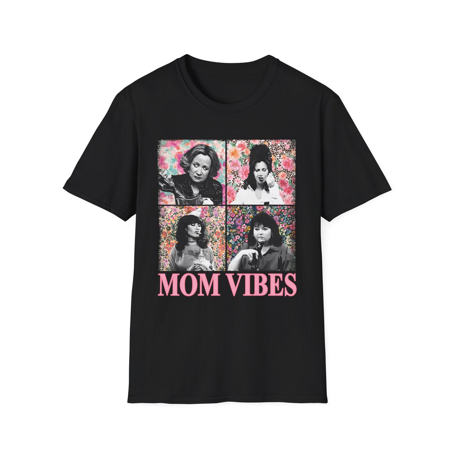 Mom Vibes  - Retro Floral Softstyle Tee