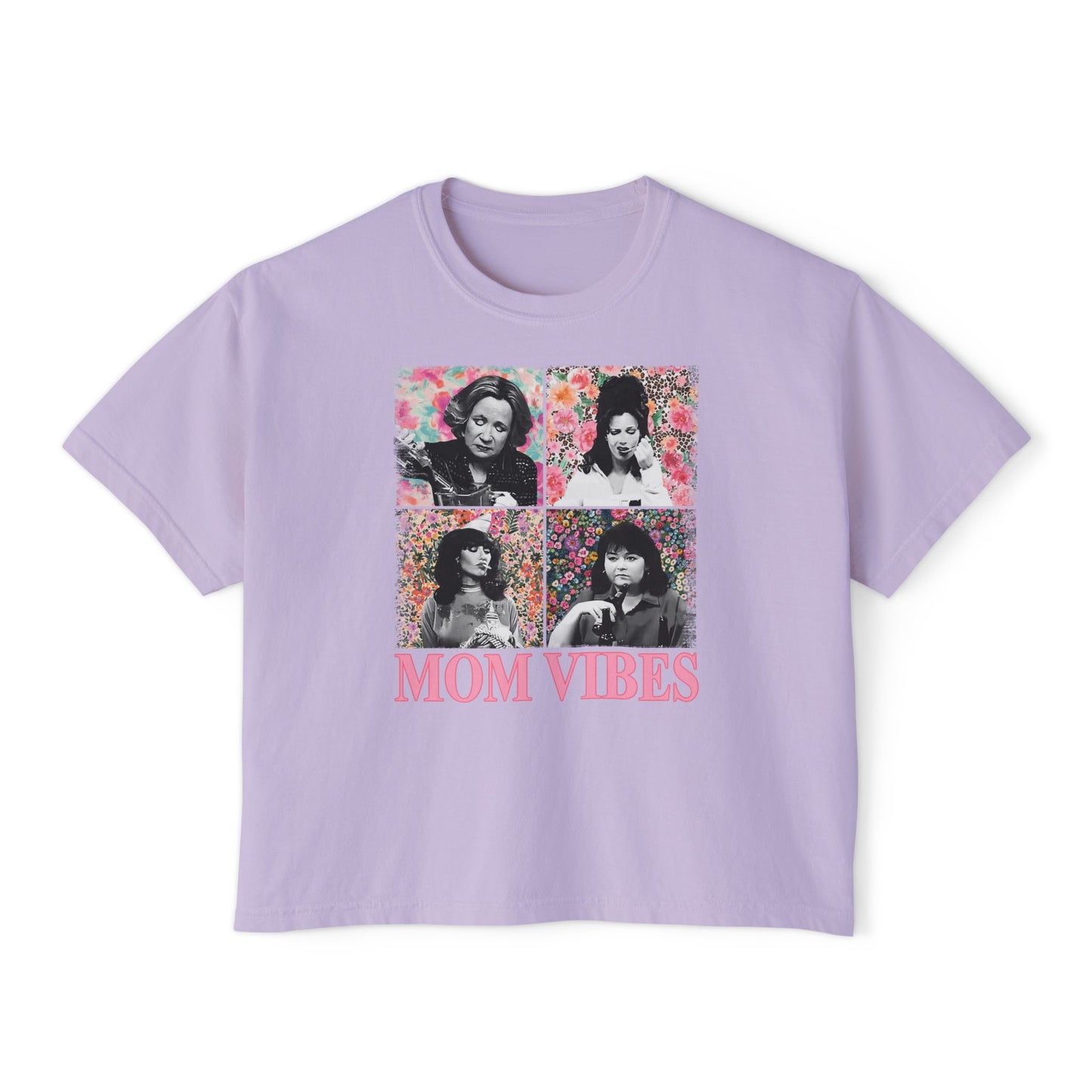 Mom Vibes  - Retro Floral Boxy Tee