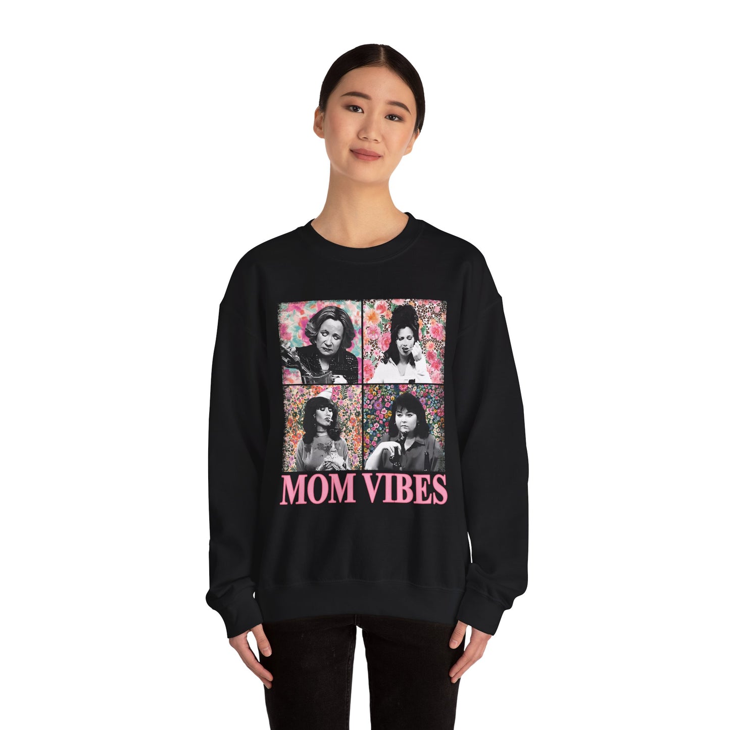 Mom Vibes  - Retro Floral Crewneck