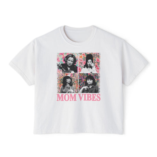 Mom Vibes  - Retro Floral Boxy Tee