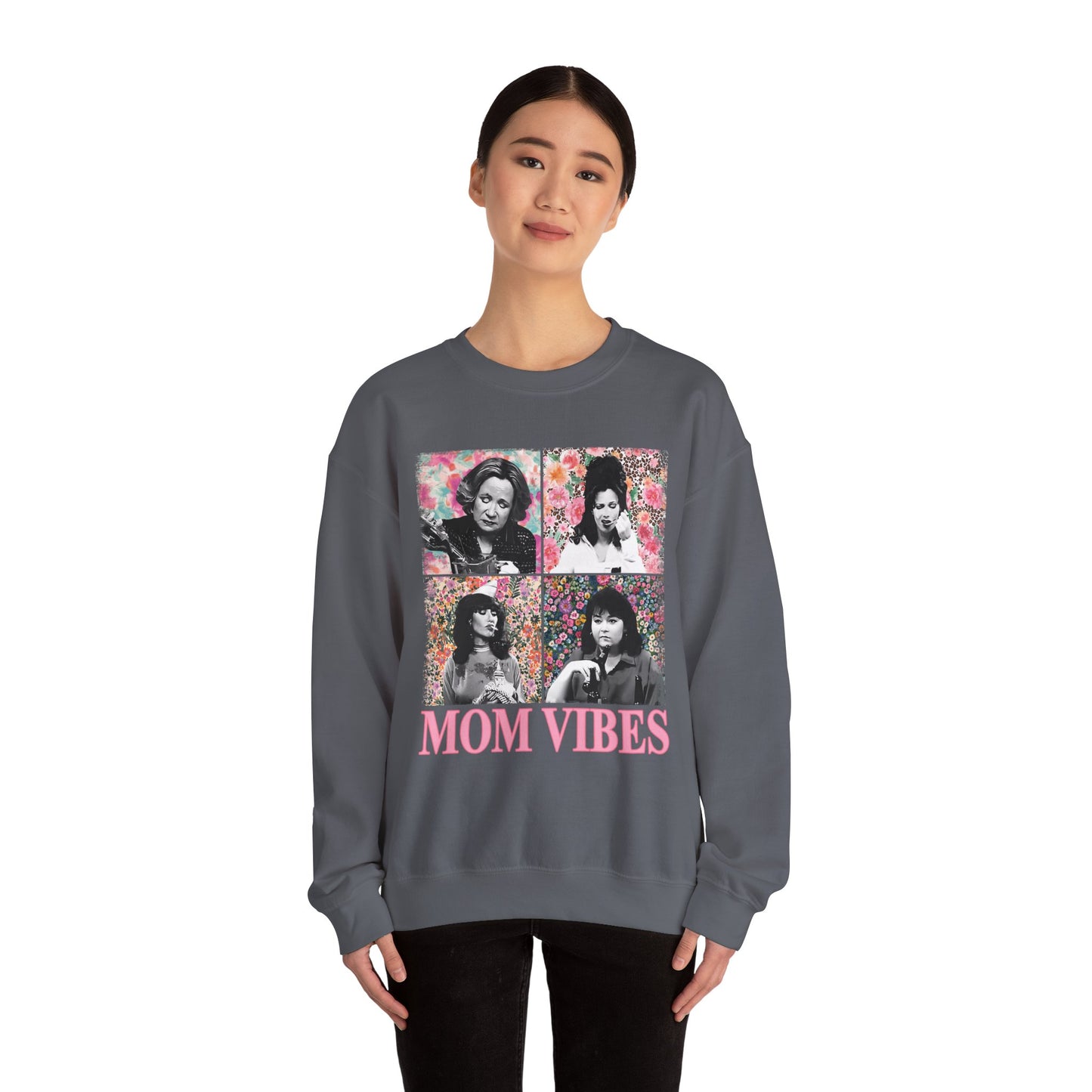 Mom Vibes  - Retro Floral Crewneck
