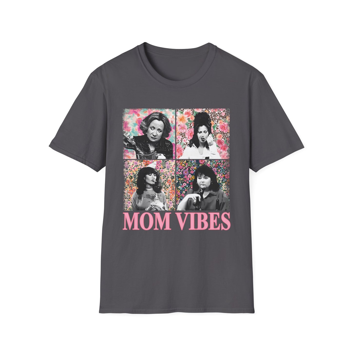 Mom Vibes  - Retro Floral Softstyle Tee