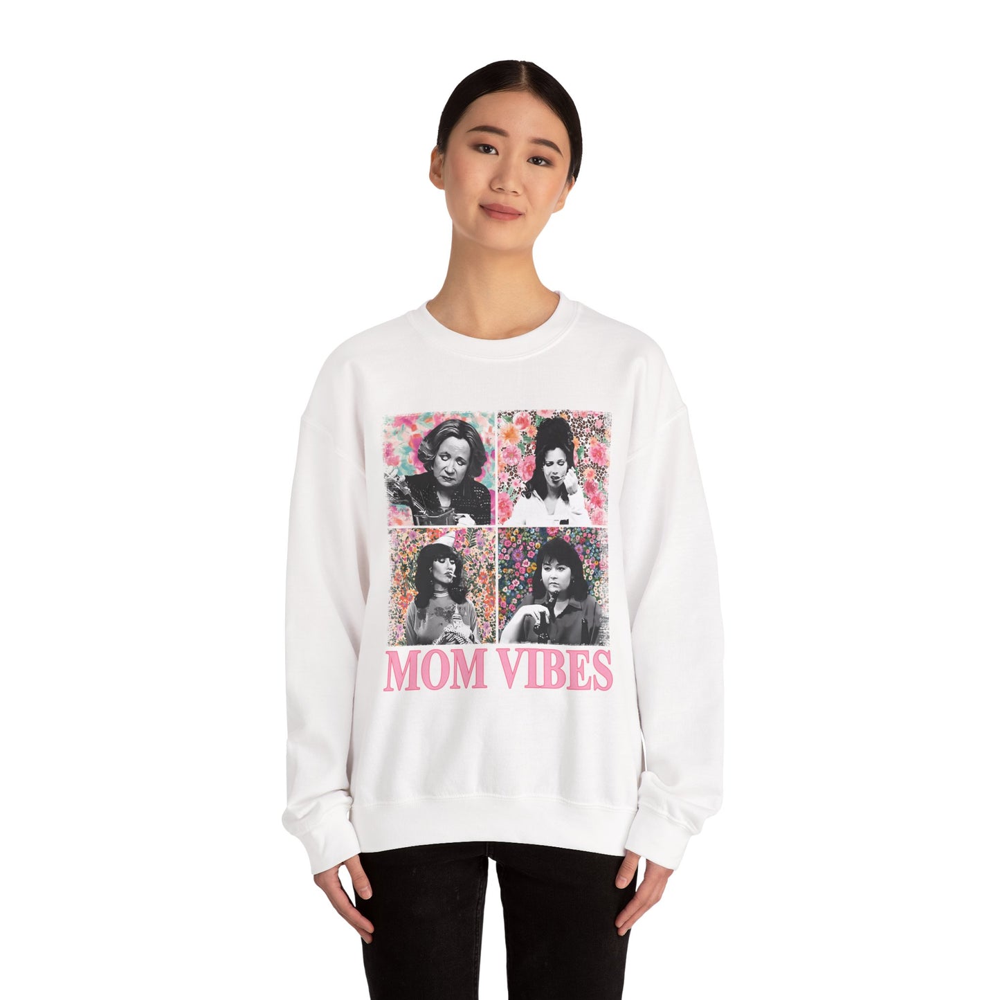 Mom Vibes  - Retro Floral Crewneck