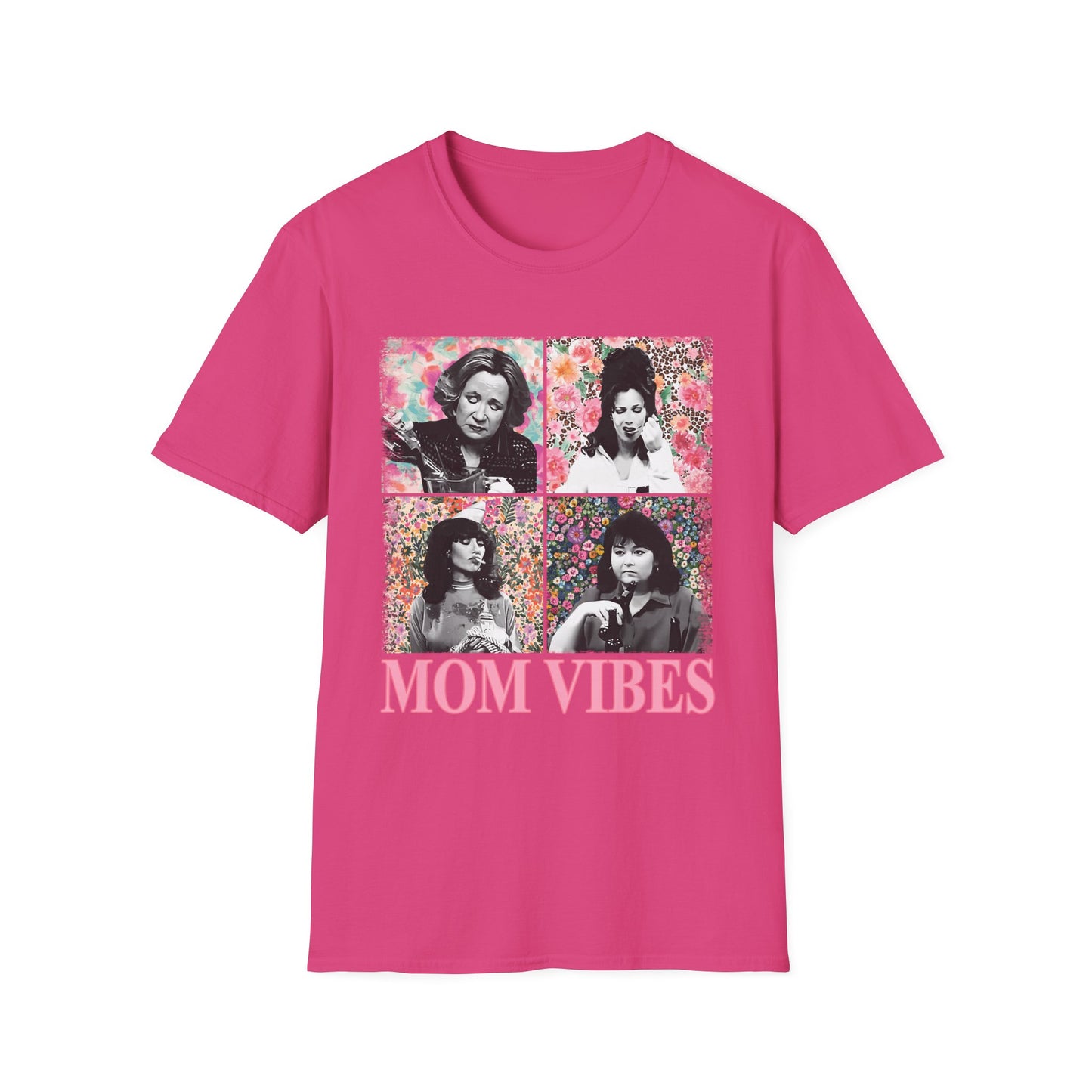 Mom Vibes  - Retro Floral Softstyle Tee