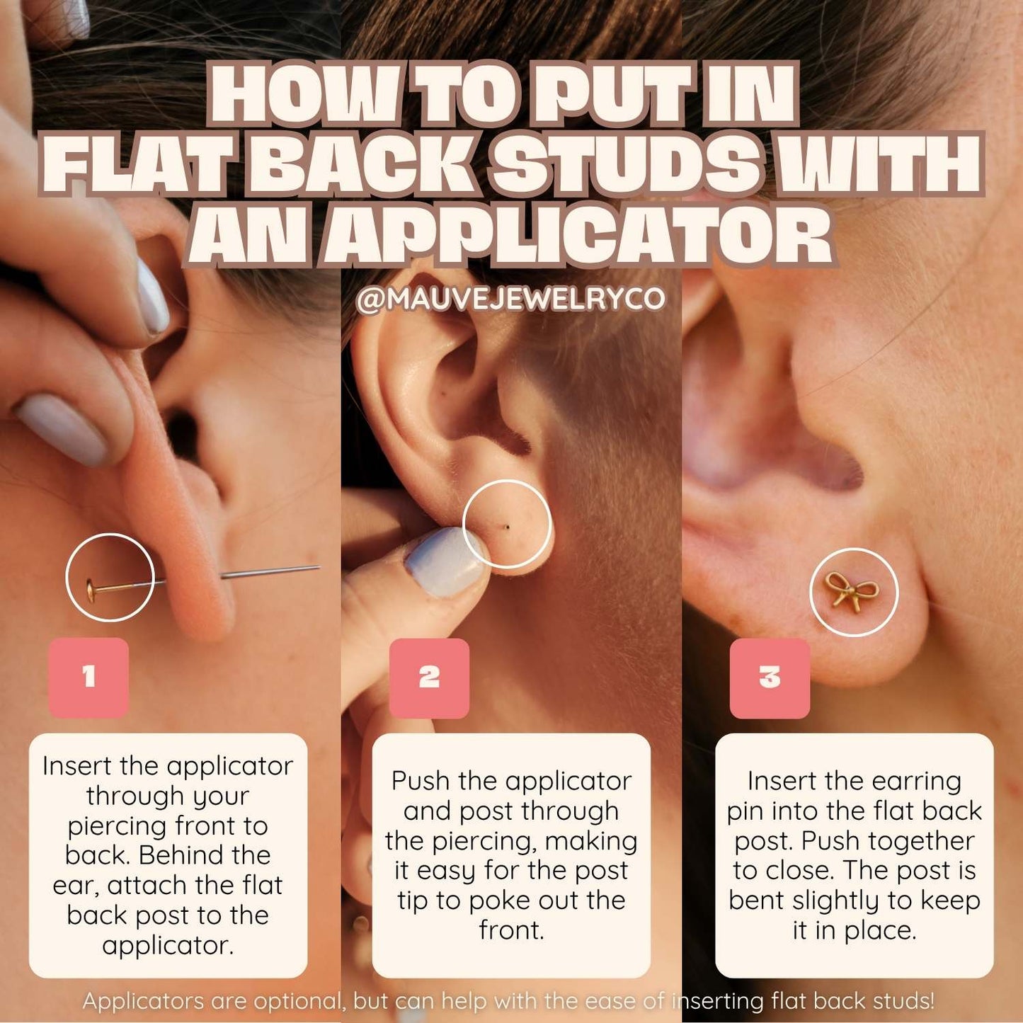 Diamond Flat Back Studs